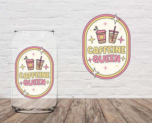 Caffeine Queen| 16oz Glass Cup